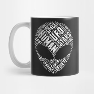 Space UFO Distressed Alien Face Funny Science Abduction graphic Mug